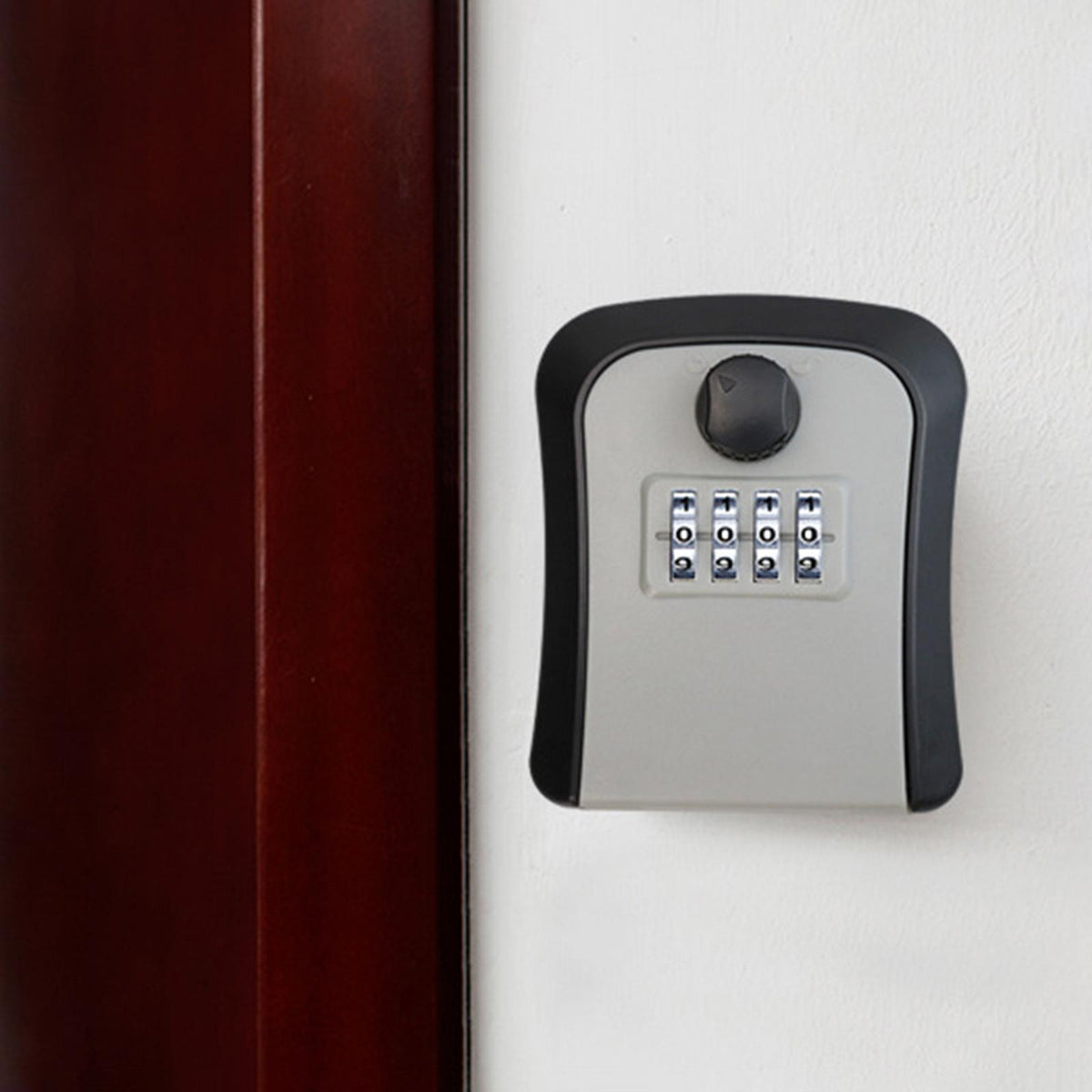 Maxbell Outdoor Key Storage Lock Box 4 Digit Wall Mounted for Garden Indoor Home Gray