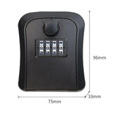 Maxbell Outdoor Key Storage Lock Box 4 Digit Wall Mounted for Garden Indoor Home Black