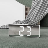 Maxbell Multifunctional Clock Mute LED Display for Bedroom White