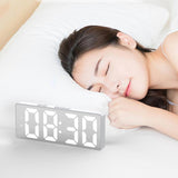 Maxbell Multifunctional Clock Mute LED Display for Bedroom White