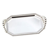 Maxbell Iron Serving Tray Fruit with Handle Display for Decoration Party  Silver
