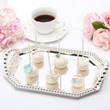 Maxbell Iron Serving Tray Fruit with Handle Display for Decoration Party  Silver