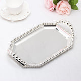 Maxbell Iron Serving Tray Fruit with Handle Display for Decoration Party  Silver