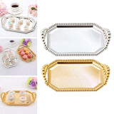 Maxbell Iron Serving Tray Fruit with Handle Display for Decoration Party  Silver