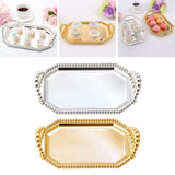 Maxbell Iron Serving Tray Fruit with Handle Display for Decoration Party  Silver