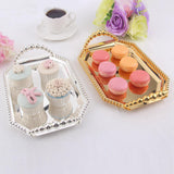 Maxbell Iron Serving Tray Fruit with Handle Display for Decoration Party  Silver
