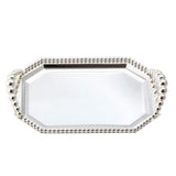 Maxbell Iron Serving Tray Fruit with Handle Display for Decoration Party  Silver