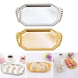 Maxbell Iron Serving Tray Fruit with Handle Display for Decoration Party  Silver
