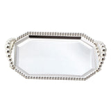 Maxbell Iron Serving Tray Fruit with Handle Display for Decoration Party  Silver