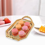 Maxbell Iron Serving Tray Fruit with Handle Display for Decoration Party  Gold