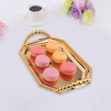 Maxbell Iron Serving Tray Fruit with Handle Display for Decoration Party  Gold