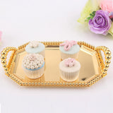 Maxbell Iron Serving Tray Fruit with Handle Display for Decoration Party  Gold