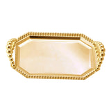 Maxbell Iron Serving Tray Fruit with Handle Display for Decoration Party  Gold