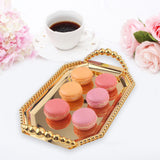 Maxbell Iron Serving Tray Fruit with Handle Display for Decoration Party  Gold