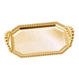 Maxbell Iron Serving Tray Fruit with Handle Display for Decoration Party  Gold