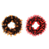 Maxbell Skull Front Door Wreath Halloween Hanging for Cocktail Decor Orange