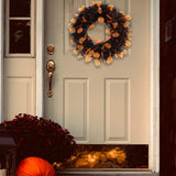 Maxbell Skull Front Door Wreath Halloween Hanging for Cocktail Decor Orange