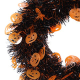 Maxbell Skull Front Door Wreath Halloween Hanging for Cocktail Decor Orange