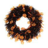Maxbell Skull Front Door Wreath Halloween Hanging for Cocktail Decor Orange