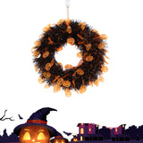 Maxbell Skull Front Door Wreath Halloween Hanging for Cocktail Decor Orange