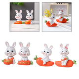 Maxbell 2Pcs Lovely Carrot Figurines Car Dashboard Couples Statues Rabbit