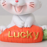 Maxbell 2Pcs Lovely Carrot Figurines Car Dashboard Couples Statues Rabbit