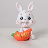 Maxbell 2Pcs Lovely Carrot Figurines Car Dashboard Couples Statues Rabbit