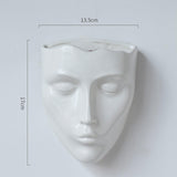 Maxbell Creative Planter Decoration Wall Mounted Face Flower Pot for Outdoor Indoor White