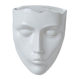 Maxbell Creative Planter Decoration Wall Mounted Face Flower Pot for Outdoor Indoor White