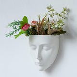 Maxbell Creative Planter Decoration Wall Mounted Face Flower Pot for Outdoor Indoor White