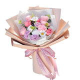 Maxbell Luxury Soap Rose Flower, Artificial Flowers for Anniversary Thanksgiving Day Light Pink