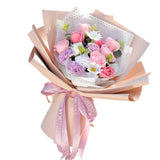 Maxbell Luxury Soap Rose Flower, Artificial Flowers for Anniversary Thanksgiving Day Light Pink