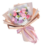 Maxbell Luxury Soap Rose Flower, Artificial Flowers for Anniversary Thanksgiving Day Light Pink