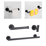 Maxbell 3 Pieces Bathroom Hardware Accessories Set Towel Hook 16" Towel Bar Black