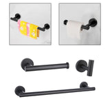 Maxbell 3 Pieces Bathroom Hardware Accessories Set Towel Hook 16" Towel Bar Black