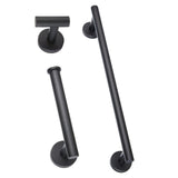 Maxbell 3 Pieces Bathroom Hardware Accessories Set Towel Hook 16" Towel Bar Black