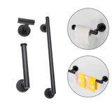 Maxbell 3 Pieces Bathroom Hardware Accessories Set Towel Hook 16" Towel Bar Black