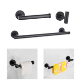 Maxbell 3 Pieces Bathroom Hardware Accessories Set Towel Hook 16" Towel Bar Black