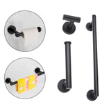 Maxbell 3 Pieces Bathroom Hardware Accessories Set Towel Hook 16" Towel Bar Black