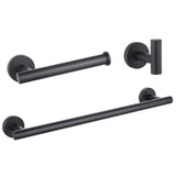 Maxbell 3 Pieces Bathroom Hardware Accessories Set Towel Hook 16" Towel Bar Black