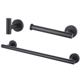 Maxbell 3 Pieces Bathroom Hardware Accessories Set Towel Hook 16" Towel Bar Black