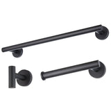 Maxbell 3 Pieces Bathroom Hardware Accessories Set Towel Hook 16" Towel Bar Black