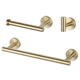 Maxbell 3 Pieces Bathroom Hardware Accessories Set Towel Hook 16" Towel Bar Gold