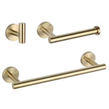 Maxbell 3 Pieces Bathroom Hardware Accessories Set Towel Hook 16" Towel Bar Gold