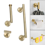 Maxbell 3 Pieces Bathroom Hardware Accessories Set Towel Hook 16" Towel Bar Gold