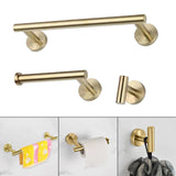 Maxbell 3 Pieces Bathroom Hardware Accessories Set Towel Hook 16" Towel Bar Gold