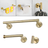 Maxbell 3 Pieces Bathroom Hardware Accessories Set Towel Hook 16" Towel Bar Gold