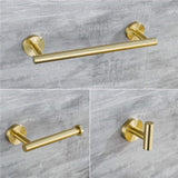 Maxbell 3 Pieces Bathroom Hardware Accessories Set Towel Hook 16" Towel Bar Gold