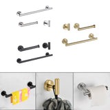 Maxbell 3 Pieces Bathroom Hardware Accessories Set Towel Hook 16" Towel Bar Silver