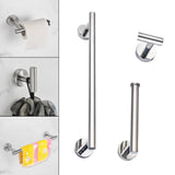 Maxbell 3 Pieces Bathroom Hardware Accessories Set Towel Hook 16" Towel Bar Silver